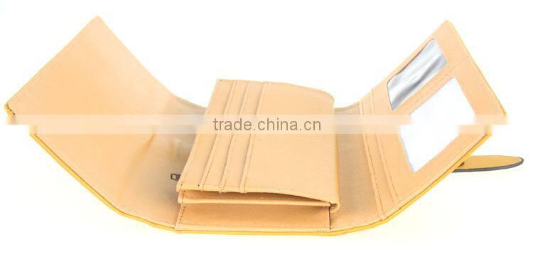 Purse high quality PU bright yellow wallet