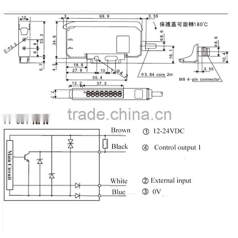 factory price NPN type digital player F&C fiber optic amplifier FF-301