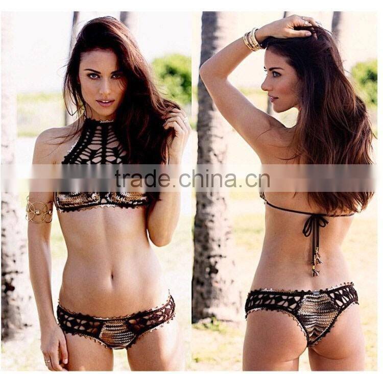 One piece crochet swimwear