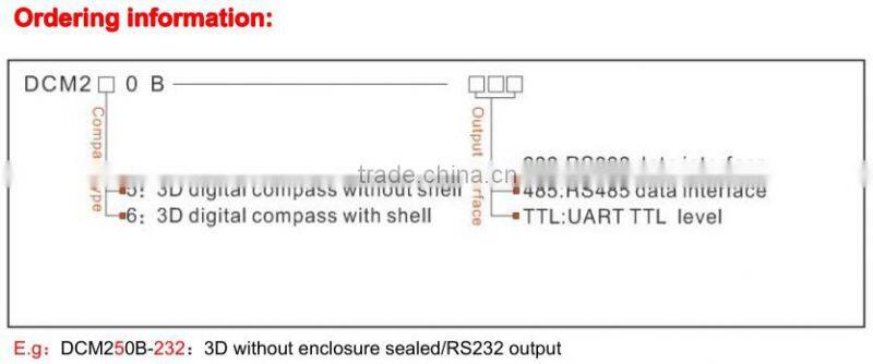 Wholesale & Retail DCM250B Low Cost 3D Digital Compass Sensor Circuit Board With Heading 0.8deg Tilt Angle Range +/-85deg