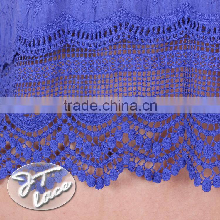 Women Lace T-Shirt HOT Garment Fashion Dress New Drawing Design Clothes Allover Cotton Embroidery