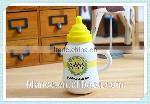 porcelain milk cup in milk bottle with nipple design