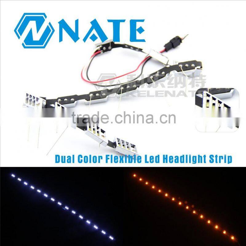 newest led light for car Dual Color Flexible Led Headlight Strip12v led factory lighting
