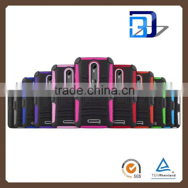 2015 New Modle Heavy duty shockproof armor case 3 in 1 combo belt case For Motorola X3 factory price