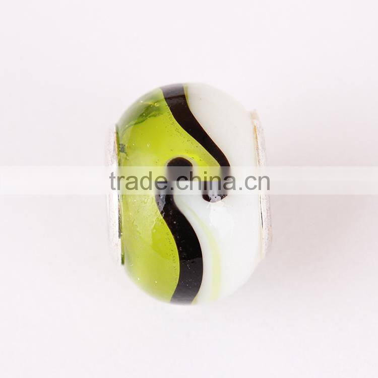 2015 manufacturer glass beads metal bracelet beads loose crystal beads for bracelet