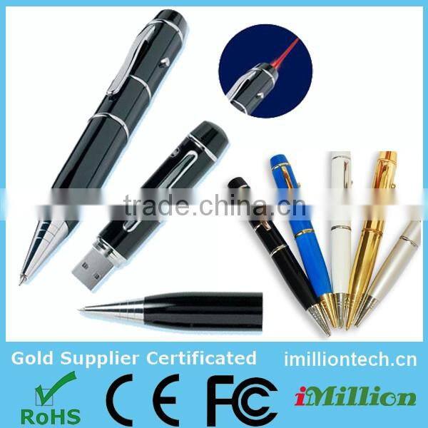 2015 new product 8GB pen usb,metal usb pen drive,usb flash drive laser pointer ball pen