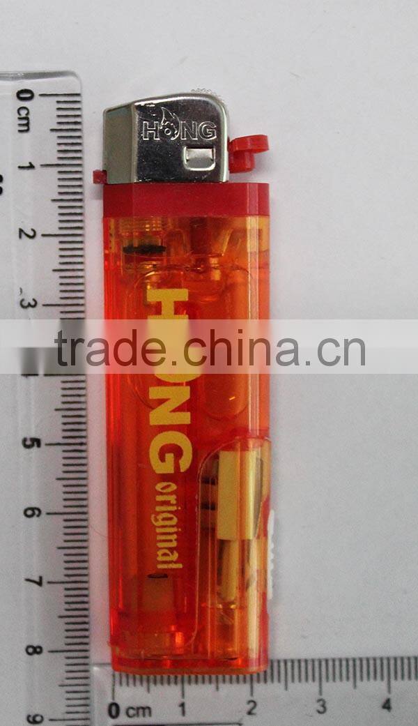 hot sell Plastic Silver cap Flint Lighter with LED