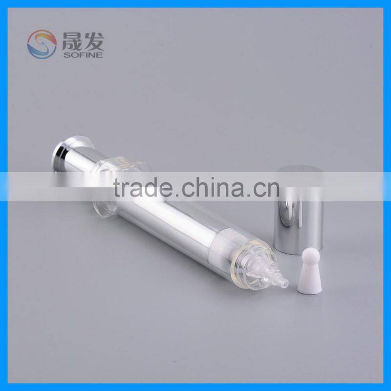 Needle head airless tube for cosmetic packaging