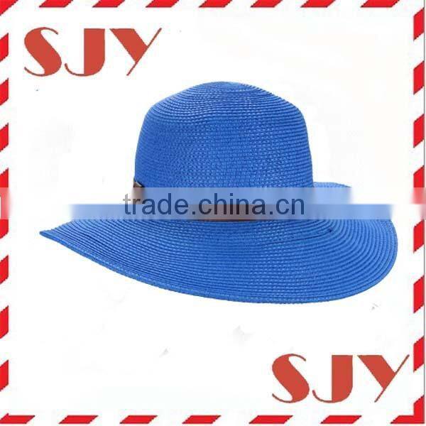 hot selling lady wide brim floppy woven paper straw hat
