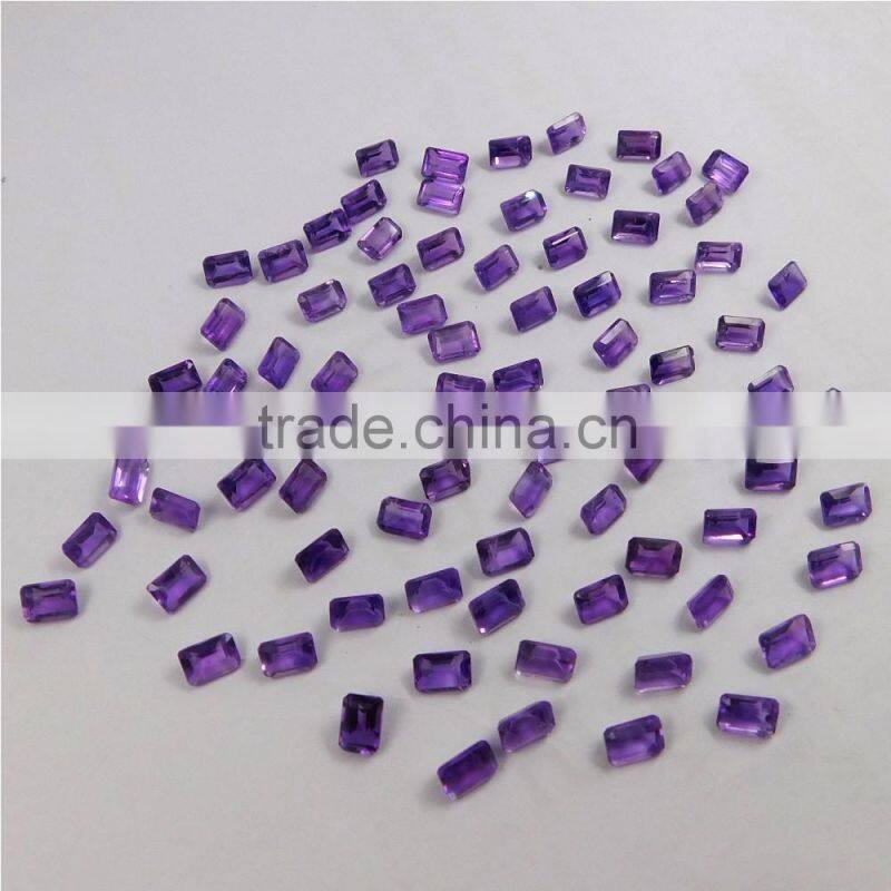 NATURAL AMETHYST CUT FACETED GOOD COLOR & QUALITY 4X6 MM OCTAGON LOT