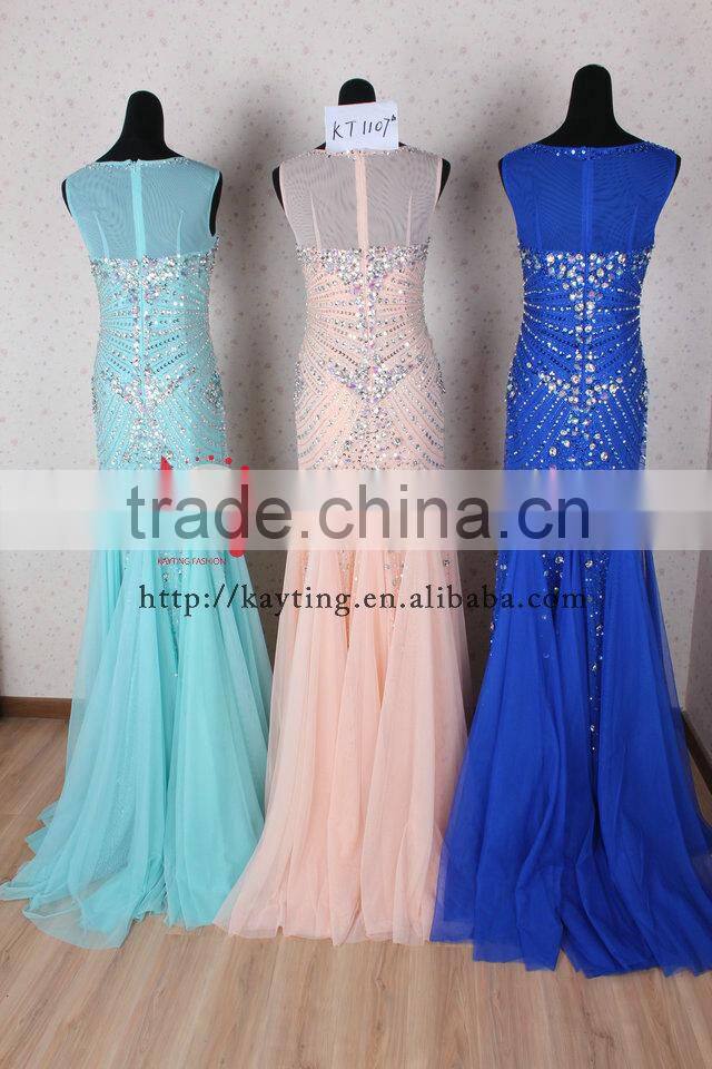 Graceful Handmade Beading Chaozhou Evening Dress Young Girl Turkish Muslim Dress