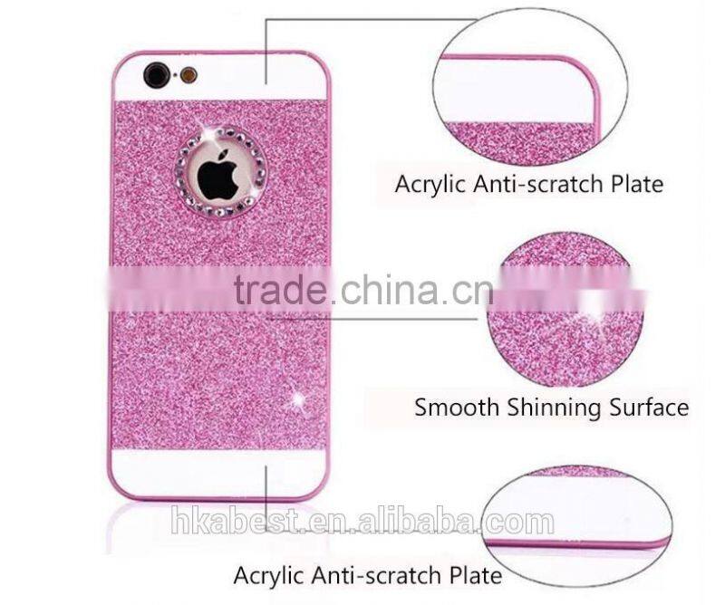 Hot Rhinestone Phone Case,Bling Logo Window Luxury Cover for iPhone 6 / 6S 4.7", for iphone6 Shinning back cover Sparkling case