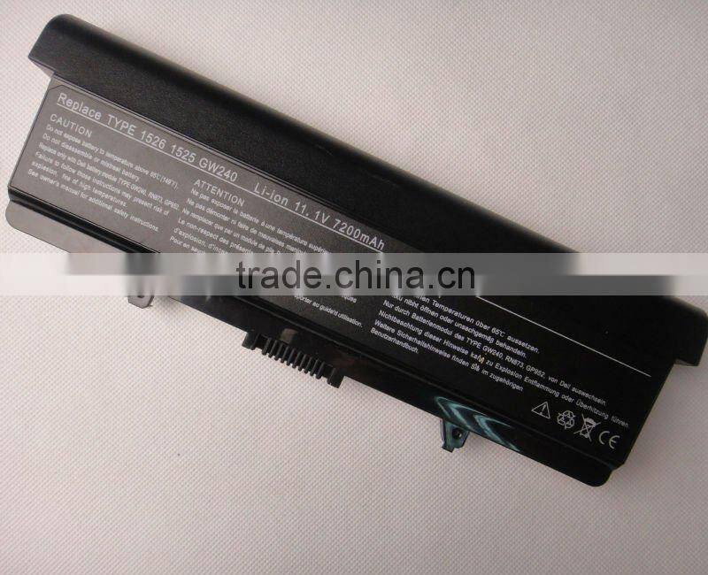 6 CELLS laptop battery pack replace for DELL inspiron 1525 /1526 XPS M1330 XPS M1530 series