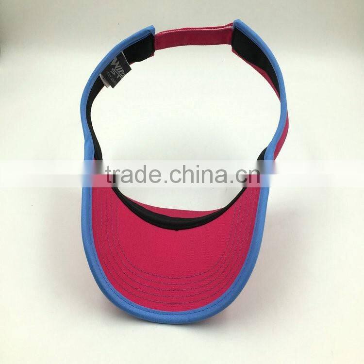 Wholesale 100% cotton 3D embroidery sun visor hats for women