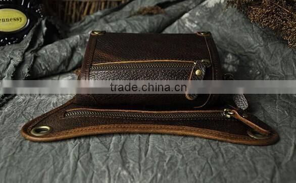 Best quality handmade mens bag genuine leather waist bag for sports