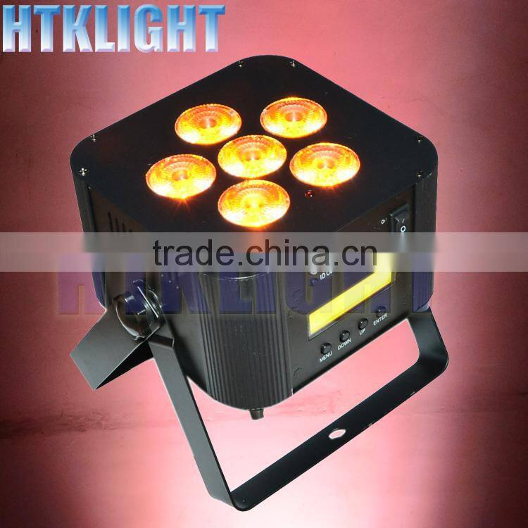 6*18w 6 in 1 rgbwa uv battery powered stage lighting