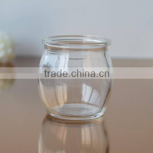 Mini glass candle holder/candle jar/container transparent