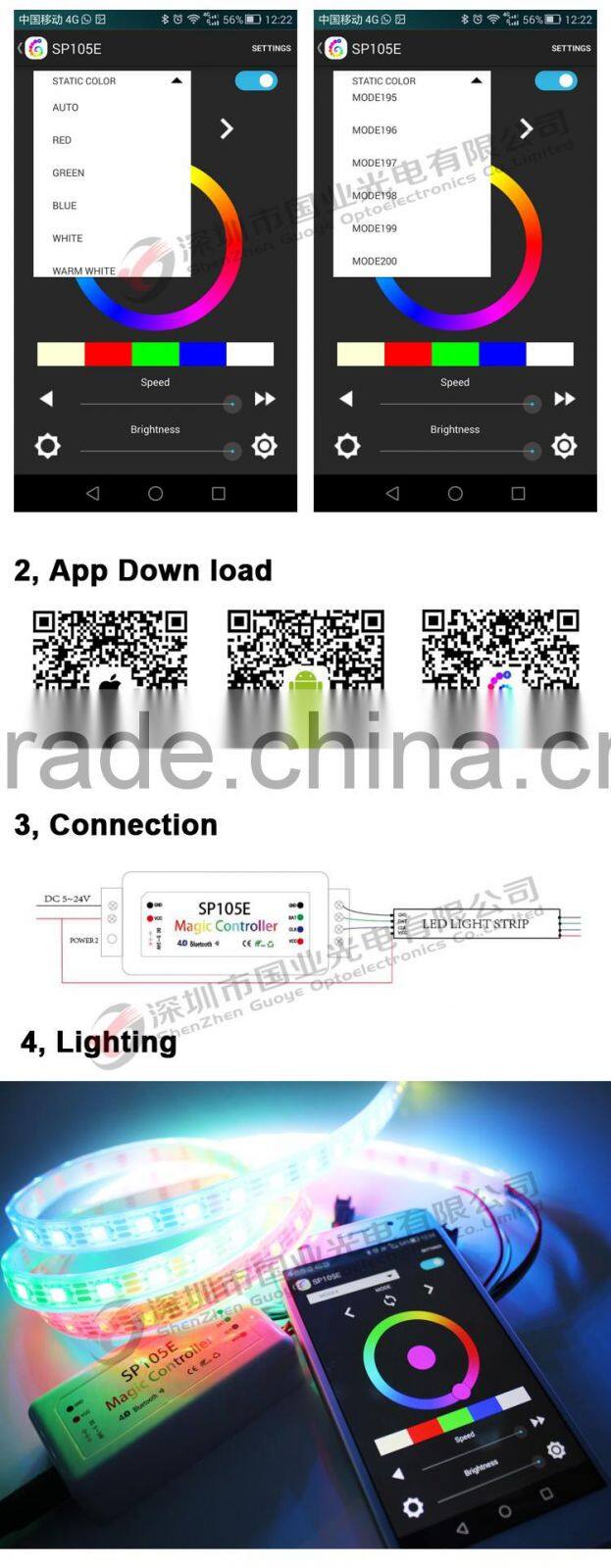 Competitive Price led smart controller for IC ws2812 ws2812B sk6812 bluetooth led rgb controller