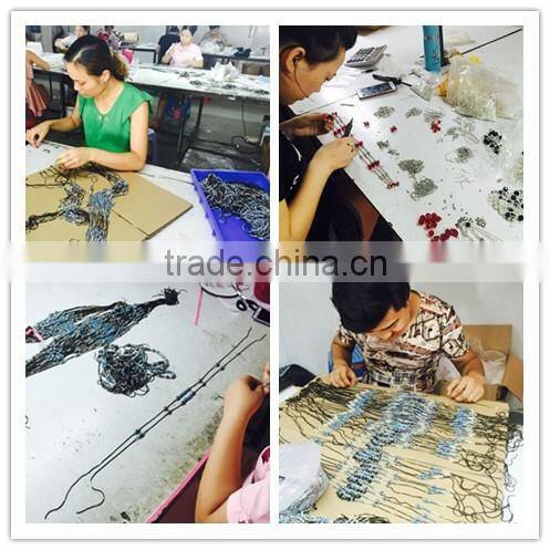 Exclusive design national Hand-woven red roped beaded curved needle diy crystal necklace choker necklace