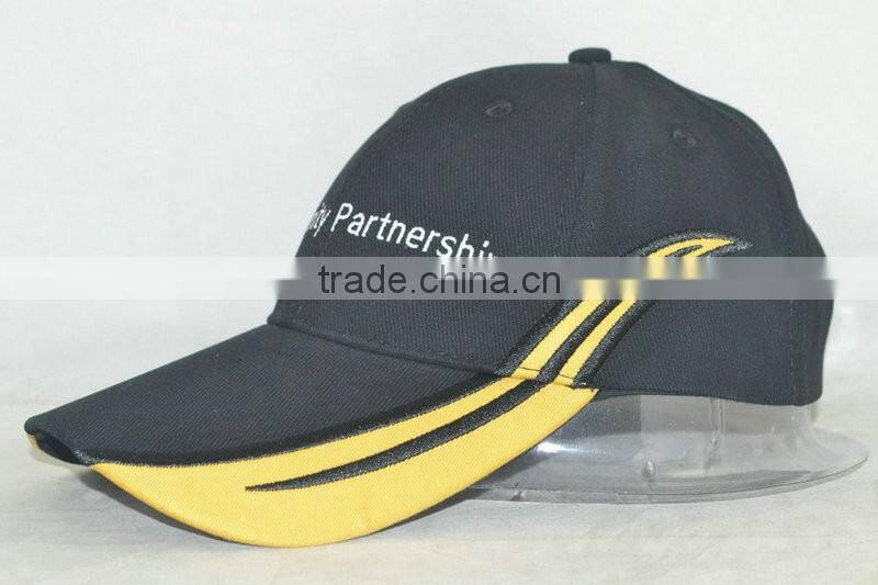 Professional custom black stitching material is 100% cotton,front logo embroidery, 58 cm size