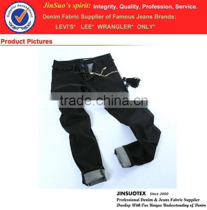 Black Denim Fabric 98 Cotton 2 Spandex Jeans Material