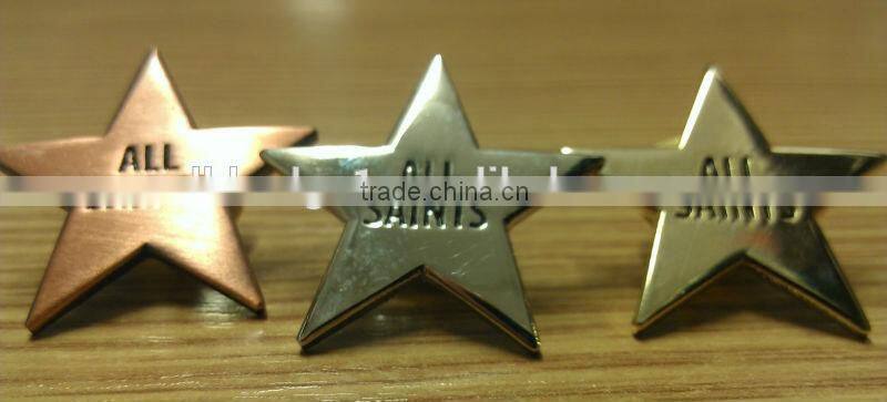 Custom die casting round lapel pin badge/Beautiful star Lapel pin/silver star badge