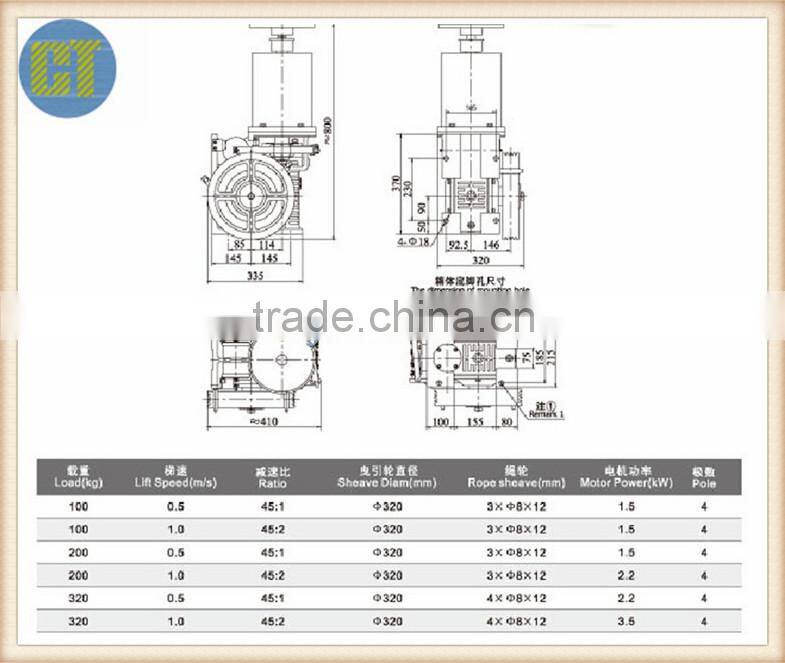 Elevator/Lift Traction Machine YJ110