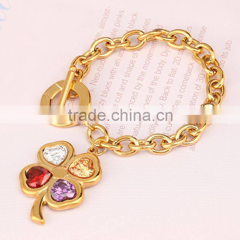 4 color clover zircon pendant fashion jewlery