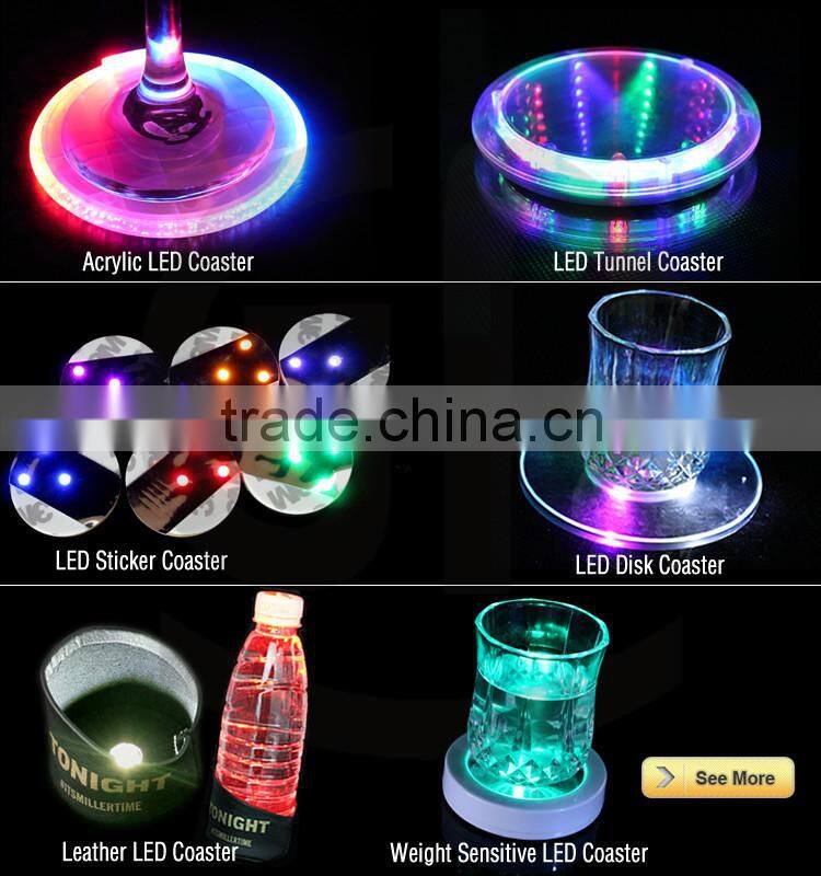 Wedding Favor Customized Led Flashing Tea Cup Coaster
