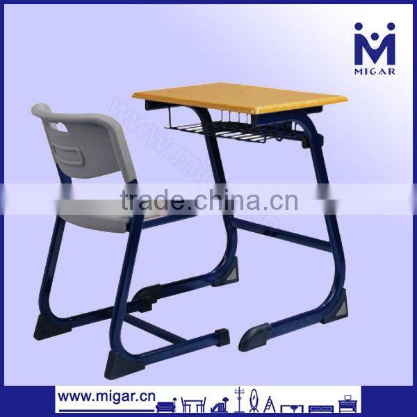 High quality Melamine comfortable standard middle school single desk and chair set MG-0235