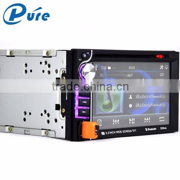 High quality new 6.2 inch universal 2 din car dvd player with bluetooth