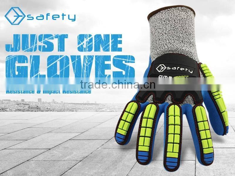 QL knitted hand firm grip mechanic rubber gloves
