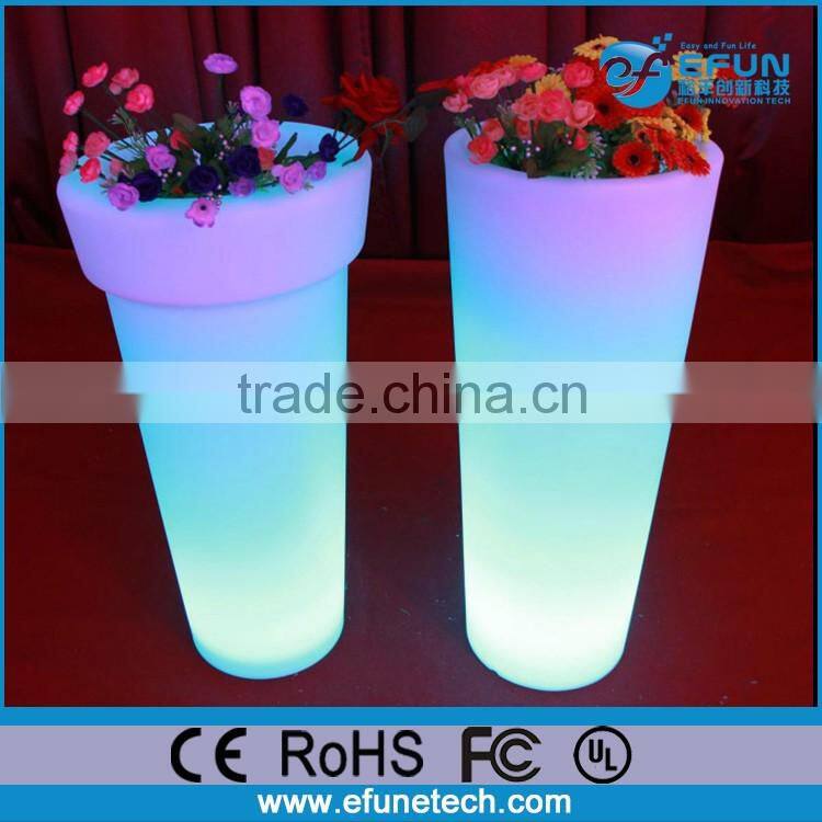 bar/event/party/nightclub ornamental colorful led lighted plastic flower pots