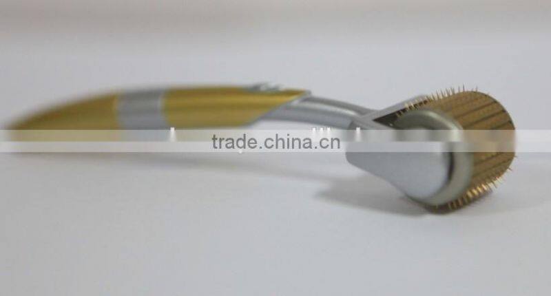 Good quality cosmetic product Silvery& golden ZGTS titanium Derma Roller/micro needle skin roller for acne,scar removal -L006