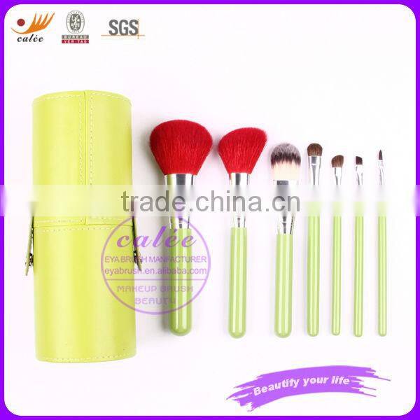 7pcs top quality red goat hair makeup cylinder cosmetics brush