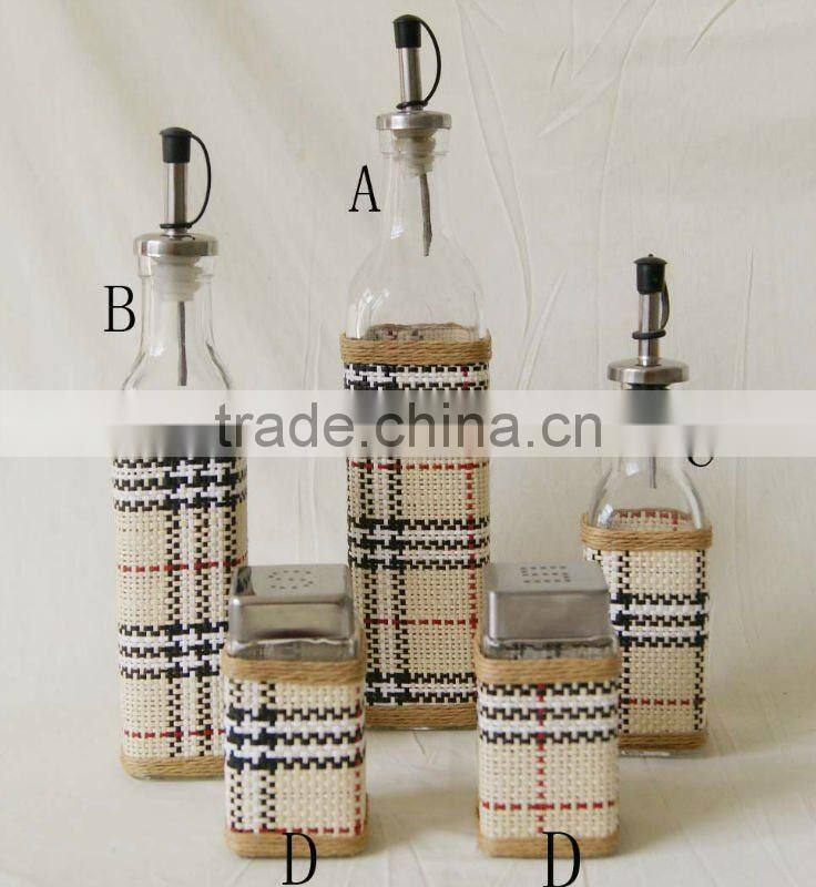 high quality square glass spice jar set