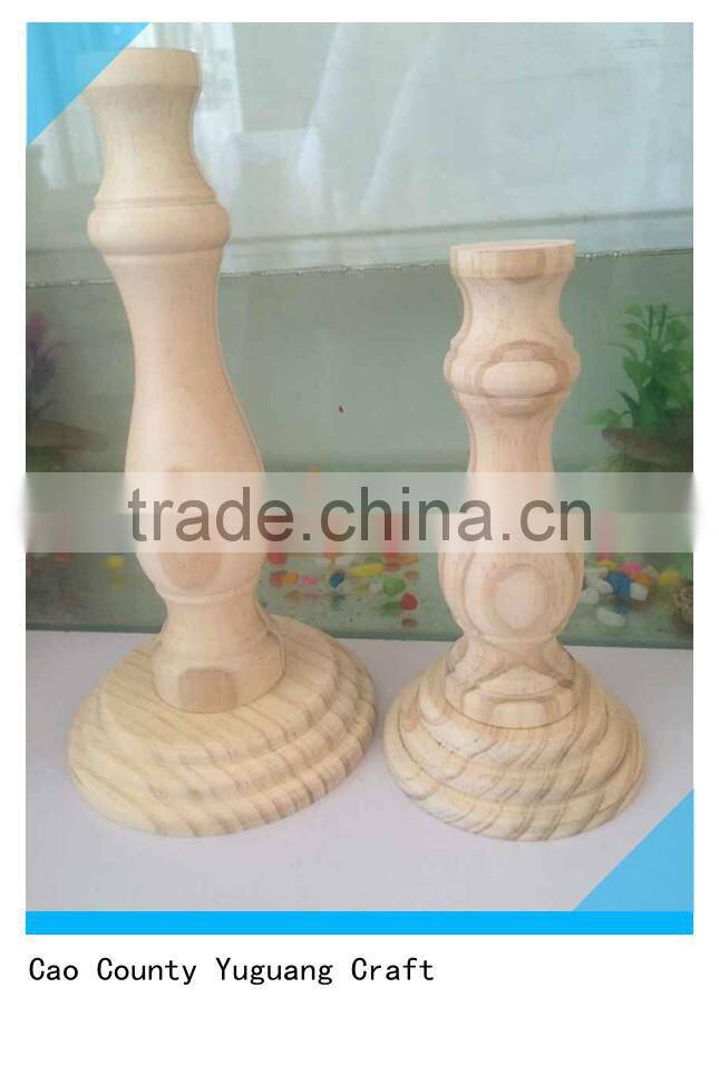 set of 3 unfinished pine wooden candle holder