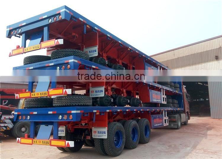 tri-axle low skeleton semi trailer , container chassis trailer