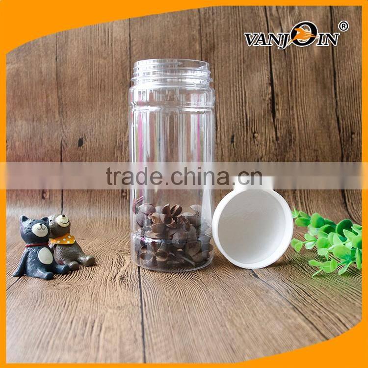 500ml PET Round Clear Plastic Herb Bottle With Screw Lid