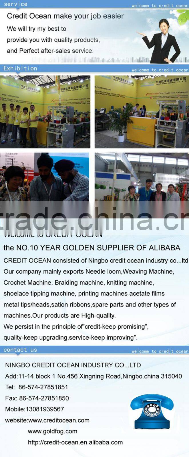 3 Bars High speed elastic crochet knitting machine