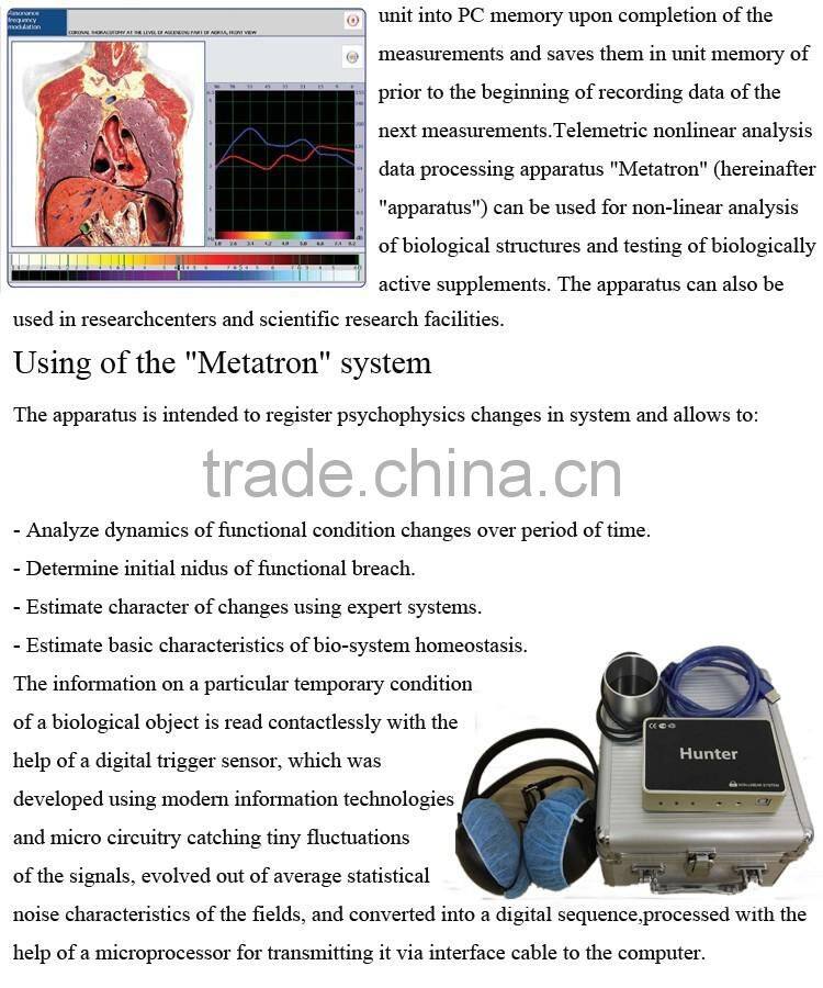 Hot Smart Metatron Hunter 4025 Nls Cell Body Health Analyzer Accuracy above 98%