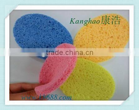 Factory directly sell natural cellulose sponge with fiber cloth heavy duty remover for kitchen cleaning