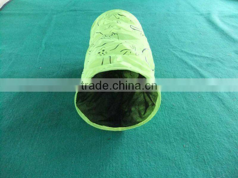 Pet Tunnel Puppy Dog Fun Collapsible Pet Obedience Agility Training Tunnel Striped Cave Chute Tool