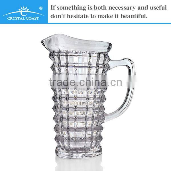 wholesale cheap machine press 7pcs glass pitcher clear glass water pitcher with handle glass juice pitchers