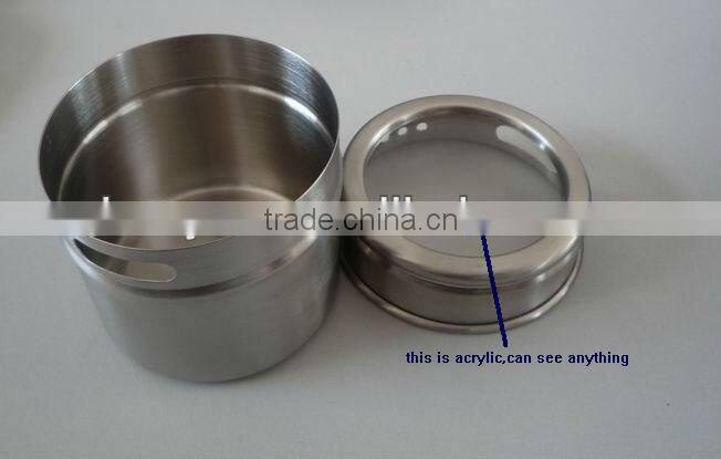 New Arrival 4 Pcs Magnetic Stainless Steel Spice Container Rack Set