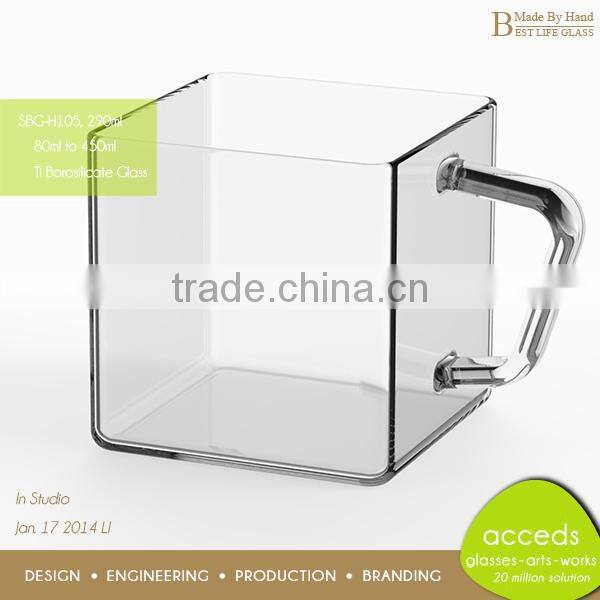 Stylish Handmade Wide Mouth Drinking Glass Cup