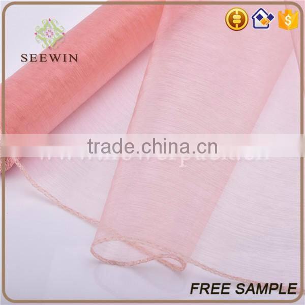 packing decorative cheap tulle 100% pure silk organza fabric