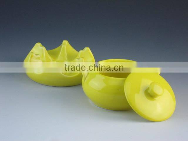 red,yellow,balck color ceramic type casserole set