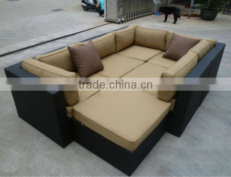 outdoor aluminium furniture Cheap new design living room sofa set olyester rattan