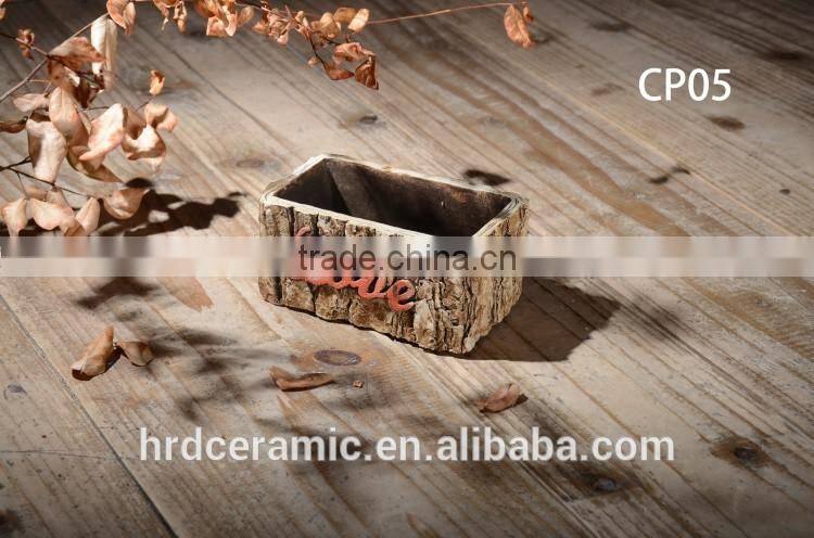 Outdoor cement plant pot for home and garden decoration